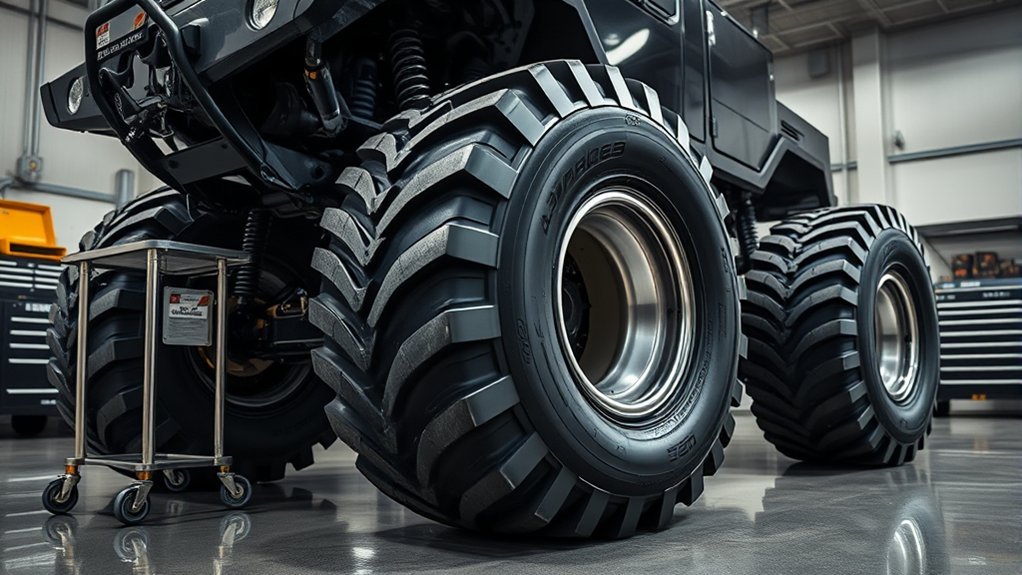 full-size monster truck tire showing the scale and cost of giant off-road tires