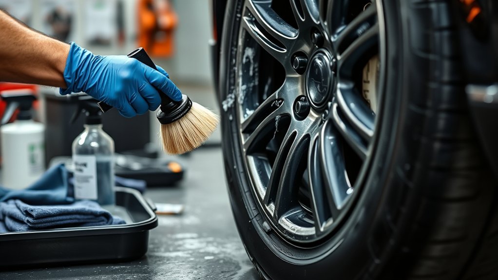 preparing tires for painting