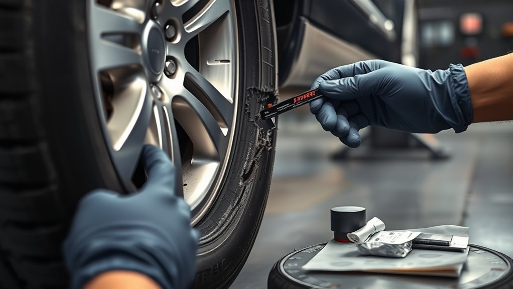 Sidewall cut and tire damage that typically requires replacement