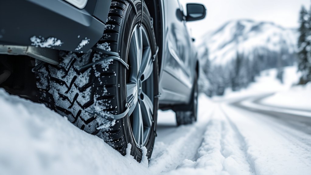 snow chains on all tires