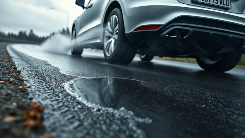 tire traction decreases in rain