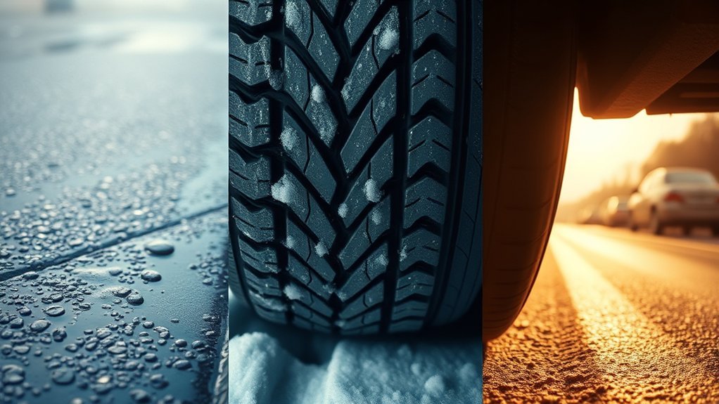 Weather impacts tire traction in rain, snow, ice, cold, and heat